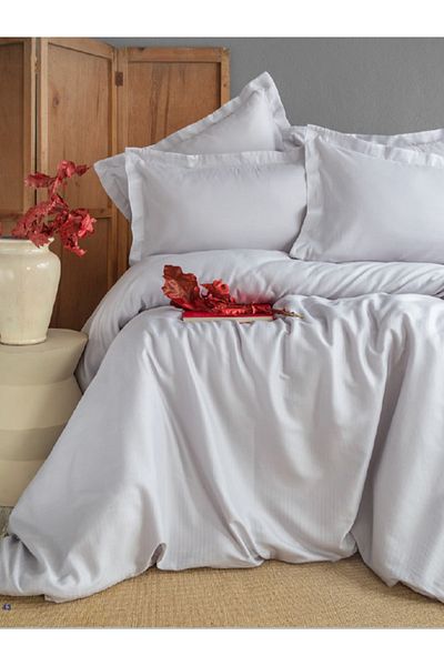 Apricitas HOME طقم غطاء لحاف مزدوج مصنوع من قطن الخيزران بنسبة 100% من Ellie باللون الرمادي