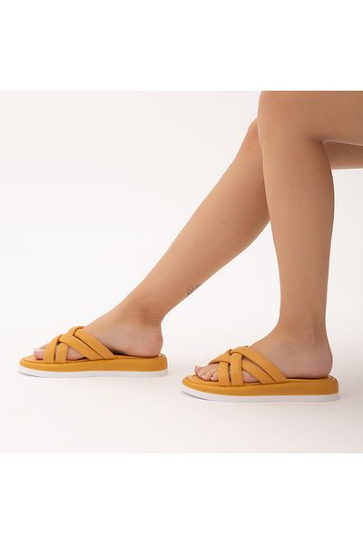 Tamer Tanca Women's Genuine Leather Daily Slippers 878 105 Byn Trlk Y22