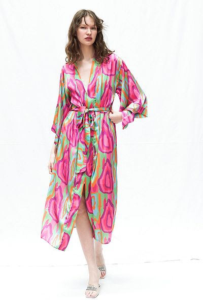 Mita Concept Special Edition Silky Satin Pink Kimono