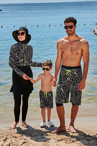 Marina Ανδρικό σορτς με μαύρο σχέδιο S2358