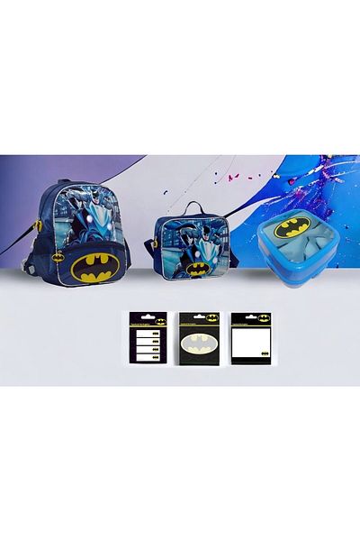 Batman Kindergarten Bag Set - 3 Pieces Notix Sticker Gift