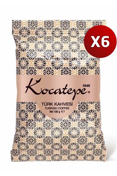 KOCATEPE KAHVE Kocatepe Turkish Coffee 100 Gr Foil 6 Pack