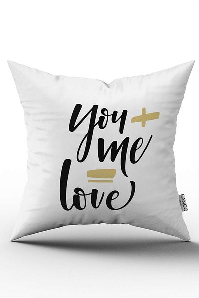 Cango Home Pernă cu imprimare digitală pe două fețe, alb negru, You Love Me - Cgh330-ct