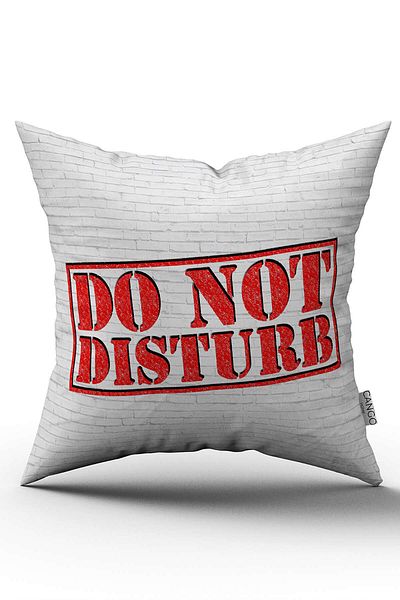 Cango Home Modern Digital Printing Red White Do Not Disturb Pillow Case Cgh395