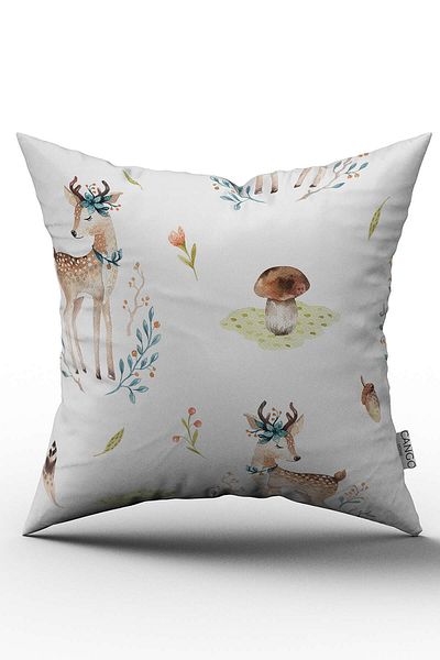 Cango Home Față de pernă cu model de cerb alb verde - Cgh021