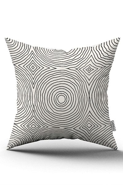 Cango Home Huse pentru perne cu cremă pentru prima poziție Bohemian Geometrical Cgil24