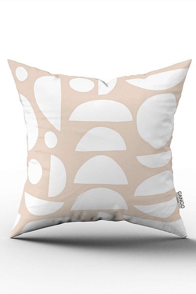 Cango Home Double Sided Cream White Bohemian Scandinavian Geometric Patterned Digital Printed Throw Pillow Cover Cgh1212