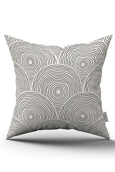 Cango Home Cremă digitală geometrică nordică boemă neagră Cgh1218