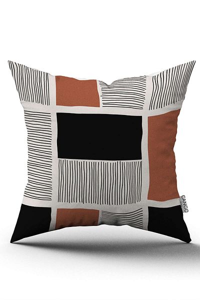 Cango Home Κάλυμμα μαξιλαριού ριχτάρι Bohemian Nordic Style Brown Black Digital Printed Throw - Cgh1229