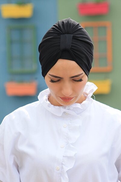 ELASYA Yazlık Köprülü Bone Hazır Model Siyah