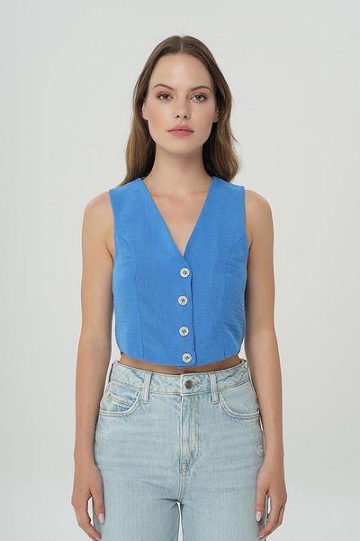 CROSS JEANS سترة زرقاء بأزرار من ساكس 75427-189