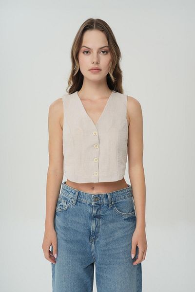 CROSS JEANS سترة بأزرار بلون الحجر 75427-053