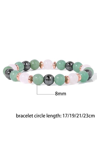 Genel Markalar Aventurin & Pembe Kuvars & Hematit Doğal Taş Bileklik 8mm