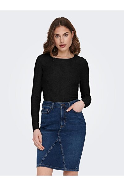 ONLY Top scurt cu gât rotund ONLEMMA L/S NOOS JRS