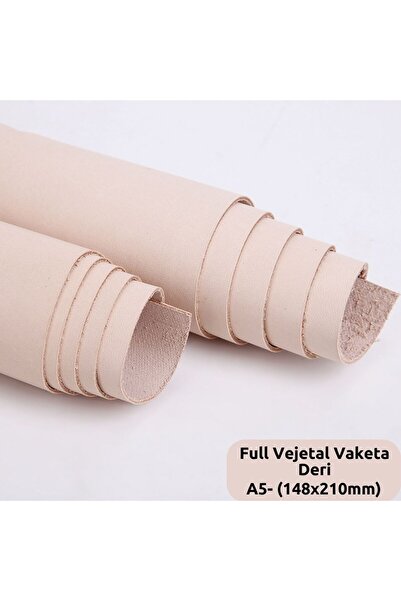 ipekbazaar Full Vejetal Vaketa Parça Deri, A5-(14,8X21 CM) Deri Hobi Için Des...