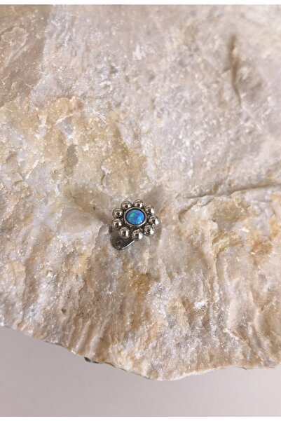 Bylin %100 Hakkiki Opal Taşlı Titanyum Dermal Piercing -Taş Çapı 4mm-1 adet