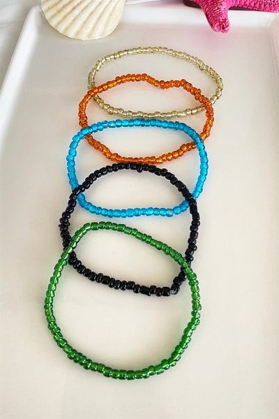 Planet Butik 5-Piece Bead Anklet Set 1
