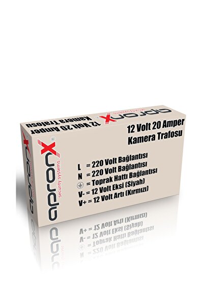 APRONX 12 Volt 20 Amper Metal Adaptör Güvenlik Kamerası Trafosu Kamera Adaptörü