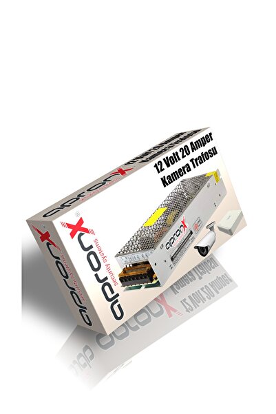 APRONX 12 Volt 20 Amper Metal Adaptör Güvenlik Kamerası Trafosu Kamera Adaptörü