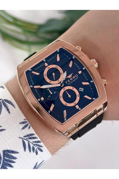 FERRO BLKT.X20 Ferro Interior Functions Silicone Cord Interior Functions Active 30 Mt Water Resistant Wristwatch
