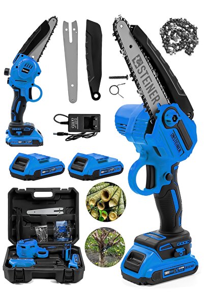 STEİNER Alman 198 Vf 10 Ah 25 Cm Bakır Sargılı Akülü Dal Kesme Budama Testere Bıçkı Makinesi Mavi