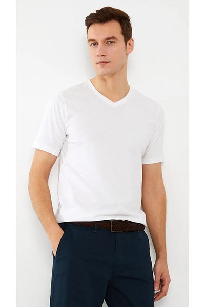LC Waikiki Ανδρικό μπλουζάκι Basic με κοντό μανίκι Basic Combed Cotton