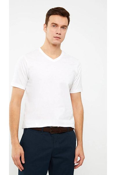 LC Waikiki Ανδρικό μπλουζάκι Basic με κοντό μανίκι Basic Combed Cotton