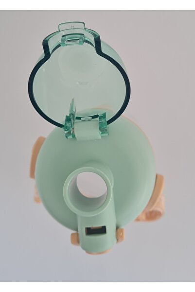 Shotay St-7006 600ml Yeşil Tritan Pipetli Askılı Köpek Desenli Matara