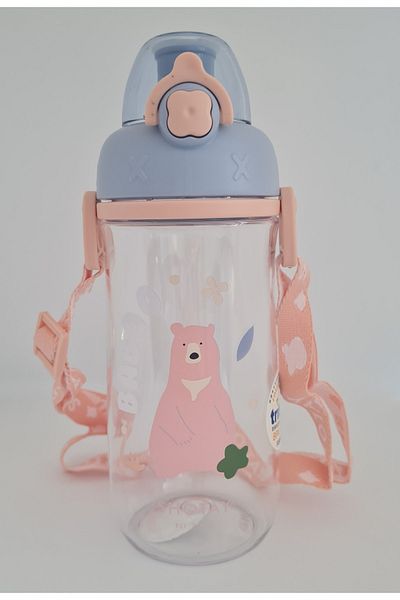 Shotay St-7006 600ml Green Tritan Straw Hanging Dog Pattern Flask