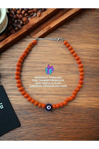 bizizmoda Bodrum Serenay Glass Bead Evil Eye Necklace