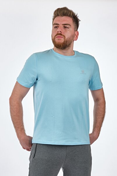 lumberjack Bisiklet Yaka Açık Mavi Erkek %100 Pamuk T-Shirt 2SCT1103FX