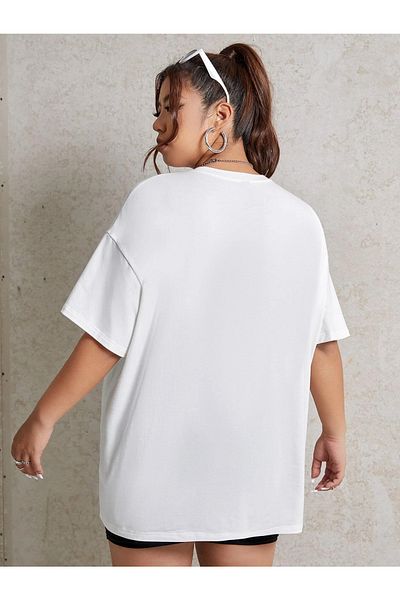 Jose Clothing UNISEX ΛΕΥΚΟ ΤΥΠΩΜΕΝΟ OVERSIZE ΚΟΝΤΟΜΑΝΙΚΙ T-SHIRT JCT 202380