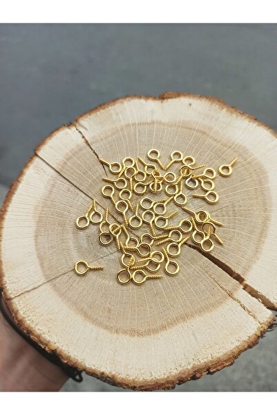 FlowerAksesuar 100 Adet - 5x10 Mm Takı Vidası, Halkalı Vida, Kancalı Vida, Ep...