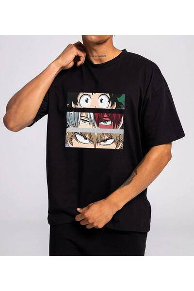 ZEMLİYA Anime Printed Black Unisex T-shirt