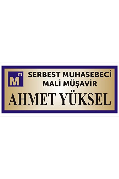 Serbest Muhasebeci Mali Müşavir Kapı İsimliği Aliminyum parlak Metal Levha 19*7,5cm