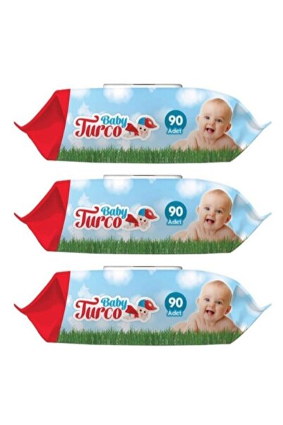 Baby Turco 90 Pack Wet Wipes with Towel Cover 90 × 3