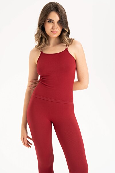 Formeasy Women's Seamless Knitted Corded Sleeveless Rope Strap Blouse 9012