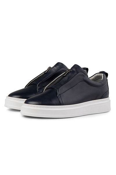 Ducavelli Ventu Men's Genuine Leather Sneaker, Zipper Sneaker, Genuine Leather Sneaker, Men's Sneaker