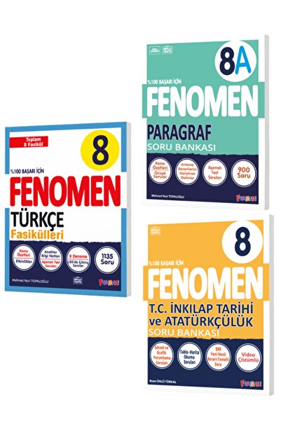 Gama Yayınları FENOMEN 8.SINIF LGS TÜRKÇE FASİKÜLLERİ-PARAGRAF A-İNKİLAP TARİ...