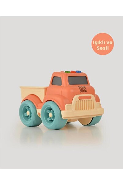 lets be child Sesli ve Işıklı Minik Pikap 31016 Turuncu - Bej Kasalı, Çocuklar İçin Oyuncak Pikap