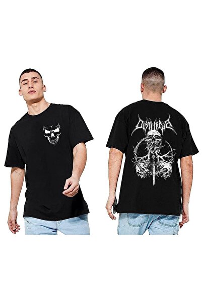 ZEMLİYA Tricou negru cu imprimeu schelet