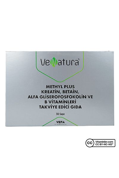 VeNatura Methyl Plus Creatine, Beatin, Alpha Glycerophosphocoline and Vitamins B 30 Sachet - AROM FREE