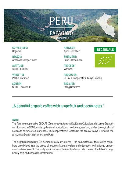 Dagk Peru Papagayo Filter Coffee 250g (ground)