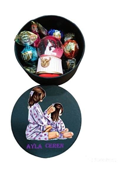 LADİJİTAL BASKI ÇÖZÜMLERİ Anneler Gününe Özel Kutu Içinde Kar Küresi Ve Çikol...