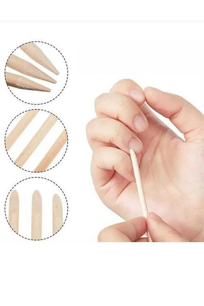 KİRPİKÇİSHOP MANICURE ORANGE Sticks [WOODEN MEAT PUSHER 100 PIECES