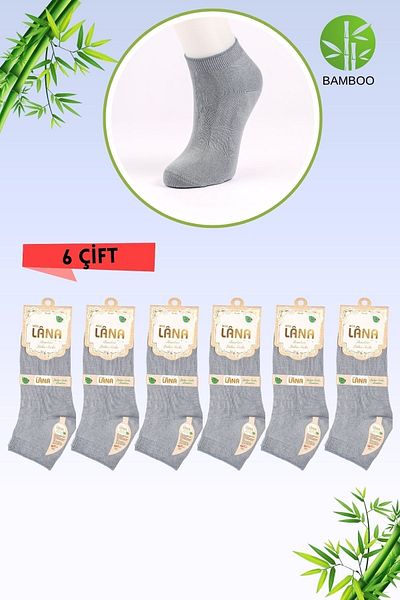Miss Lana Women's Quality Bamboo Booties Socks Seamless Delicate Woven Perfumed Short Model Socks (6 Pairs)