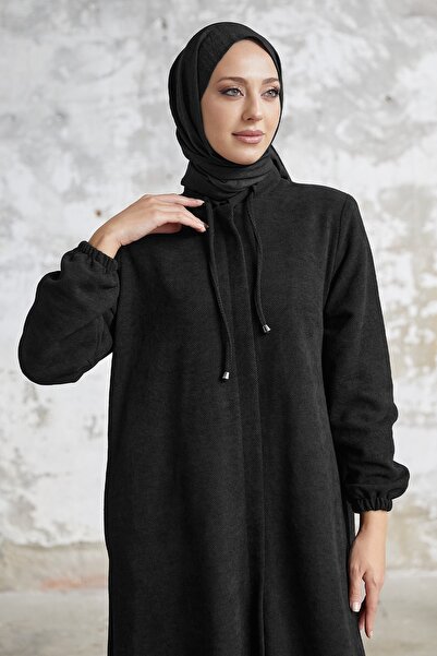 InStyle Levina Hidden Plaid Abaya - Black