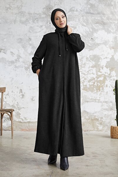 InStyle Levina Hidden Plaid Abaya - Black