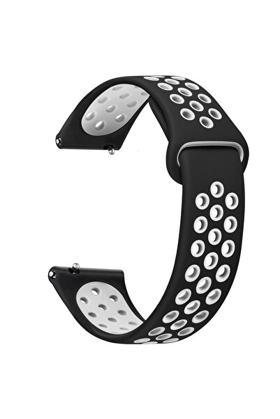 Microsonic Huawei Watch 4 Rainbow Gently Band Kordon Siyah Beyaz (Watch 4 ile...