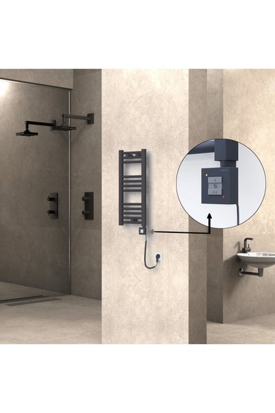 Radiva Haiti Elektrikli Havlupan 300x700 Düz Antrasit Texture (KTX1 Termostat) 200 Watt Spiral Kablolu